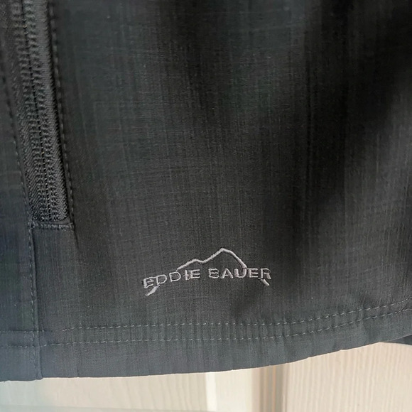 Eddie Bauer Black Shaded Crosshatch Softshell Zip Up Jacket Large - Picture 4 of 12